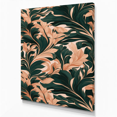 Abstrait floral 20, art mural sur toile brune