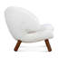 Fauteuil d'appoint emblématique avec sherpa et pieds en bois