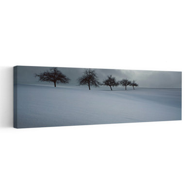 «Bare Trees Winter Landscape Minimalist Peaceful Serene Landscape Nature», art mural