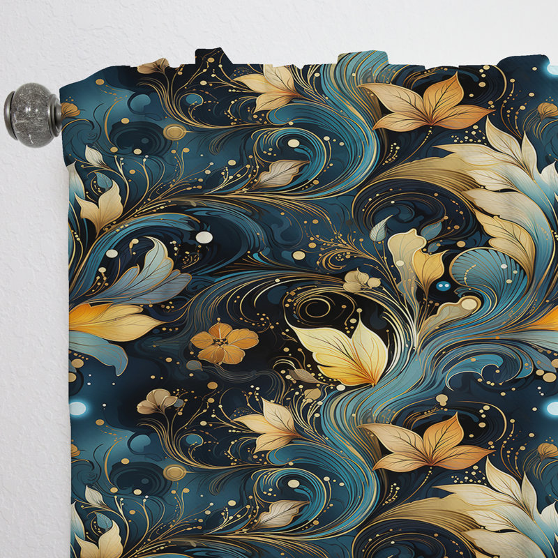 Celestial Whispers Paisley Motif III - Rideau floral - Rideau floral obscurcissant - 1 panneau, L 52 po x L 84 po