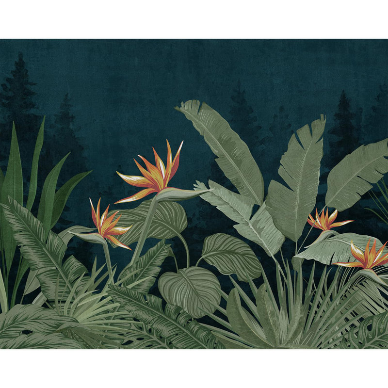 Bordure florale pelez et collez, L 96 po x l 120 po