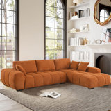 Swapan Modern Chenille Couch Sofa Sectional with Deep Tufted Seat