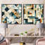 Hayworth - Ensemble de 2 collages carrés à formes abstraites-101855869-101855866