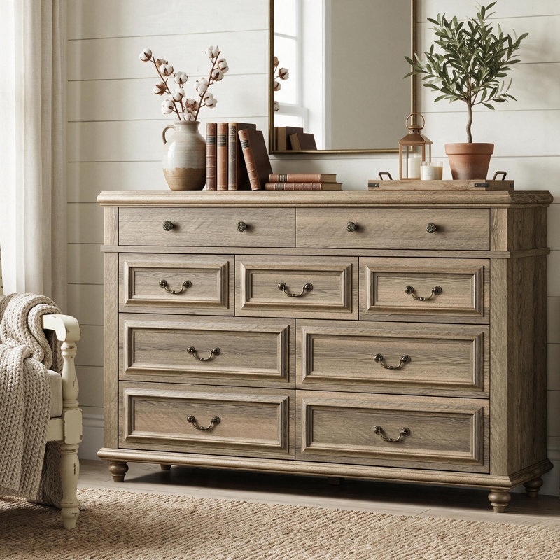 Commode 9 tiroirs pour chambre à coucher, Hacher les marques