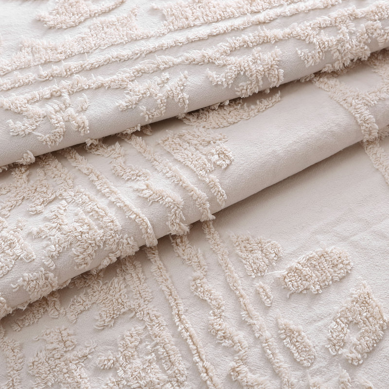 Medallion Cotton Farmhouse / Country Quilt, Queen, Blush