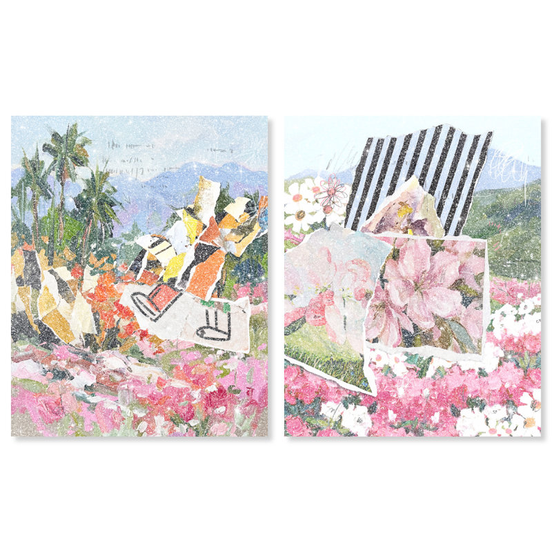 Tropic Bloom Set Landscape & Nature Canvas Print by Oliver Gal, Black Frame, 16 x 20, 36"H x 45"W, Gallery Wrapped