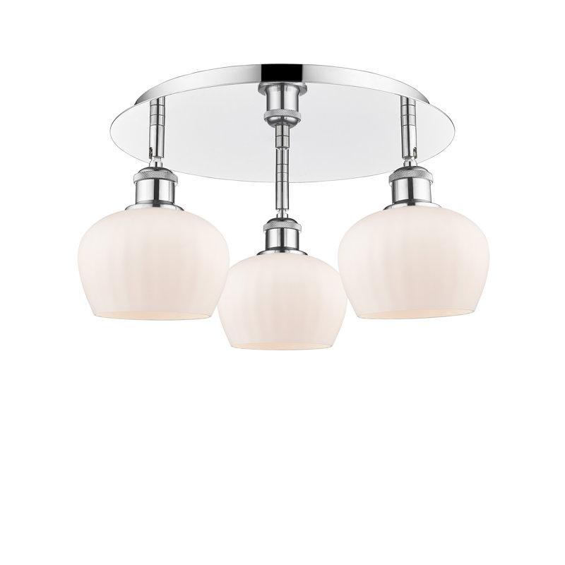 Plafonnier encastré Fenton, Blanc mat, Chrome poli