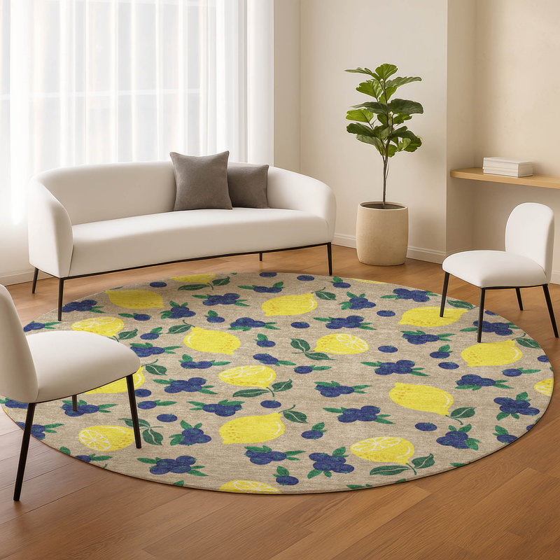 Tapis intérieur / extérieur lavable à la machine Chantille ACN2354, Rond 8 pi