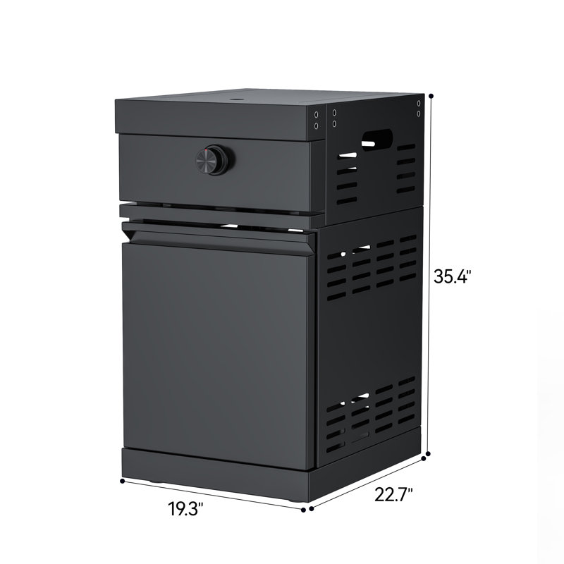 Module de brûleur latéral de cuisine d'extérieur en acier inoxydable noir avec comptoir en marbre noir Galaxy, station de cuisson intégrée de luxe Sera C