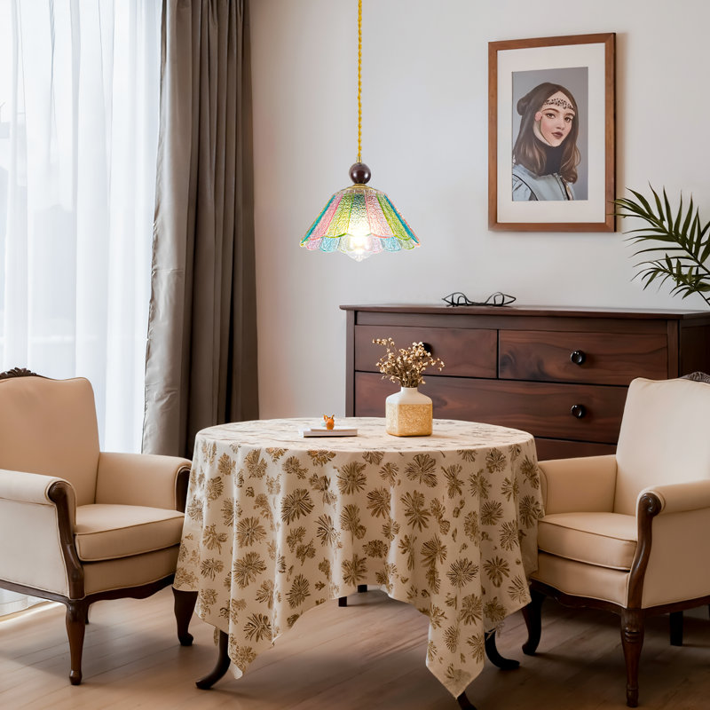 Luminaire suspendu pour îlot de cuisine 1 lumière avec abat-jour pétale Levona