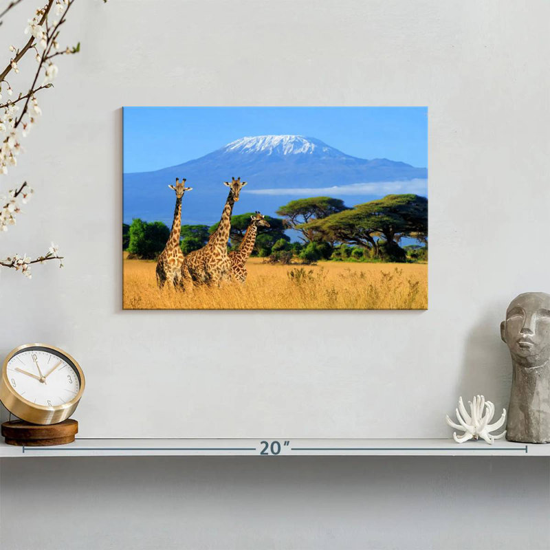 Brampt Mount Kilimanjaro Giraffes, 8" H x 12" W