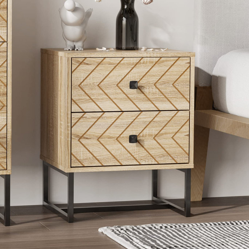 Hassin 48cm W Steel Bedside Table