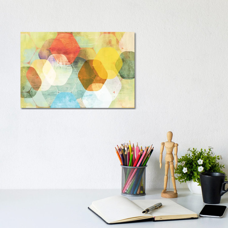 Rounded Hexagon II by PI Studio - Wrapped Canvas Print, 20.32 cm H x 30.48 cm W