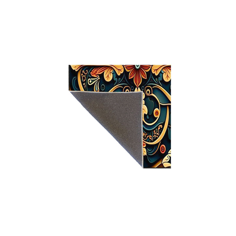 Tapis tissé à motif géométrique et lavable, Rond 3 pi 3 po