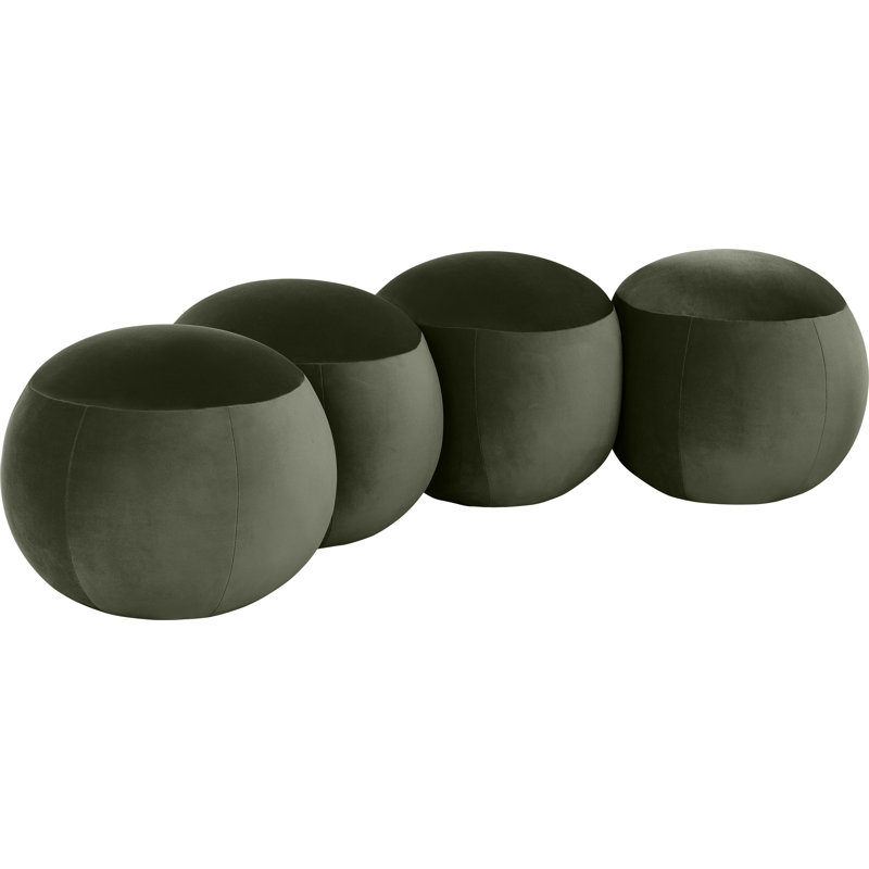 Apollo Velvet Bench, 18" H x 65" W x 31" D, Green Velvet