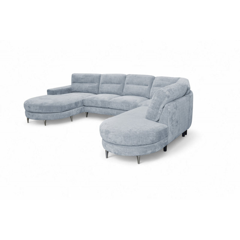 6 Seater Corner Sofa , Right Hand Facing, Blue