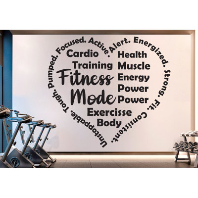 Fitness Mode Gym Wall Decal, Inspirational Words, Home Gym Decal, Fitness Collage, Gym Wall Art Gym Decor Gym Wall Decor Motivational