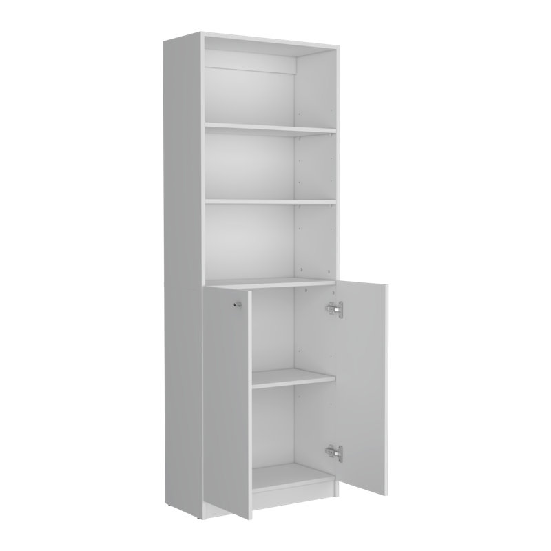 Clawson 4 Piece Living Room Set with 4 Bookcases, White