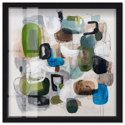 «Tectonic Plates II Shadowbox», art mural moderne par Art Remedy, cadre noir, 41 x 41