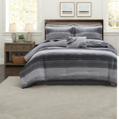 Premium Bedding Sets, Cotton Full Size, Modern Watercolor Stripe For Home