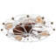Industrial Modern Remote Control Low Profile Caged Ceiling Fan With Lights, Embedded Ceiling Fan-2053988003