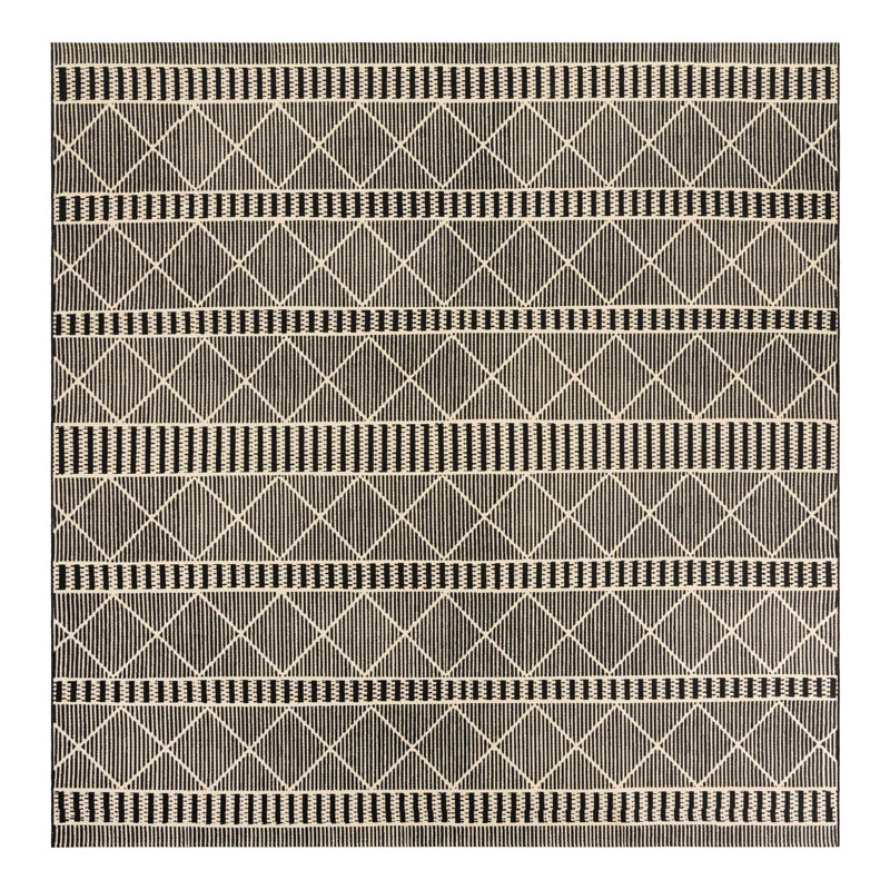 Black_Unique Loom Dalyan Outdoor Trellis Rug, Square 10'