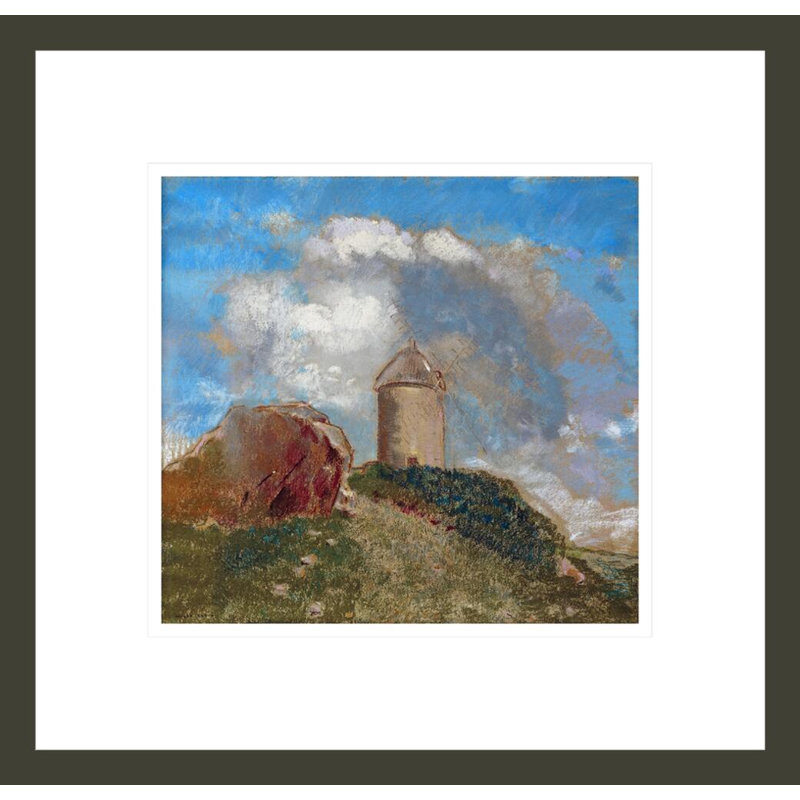 Le Moulin a Vent by Odilon Redon -Framed Giclee Print, 13.75" H x 14.29" W