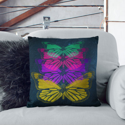 Cosmic Butterflies Square Throw Cushion