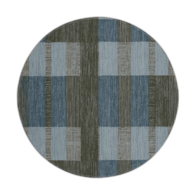 Checkered Gray Indoor and Outdoor Area Rug