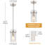 Luminaire suspendu moderne noir à 1 lumière avec abat-jour cylindrique en verre martelé transparent-1786027373