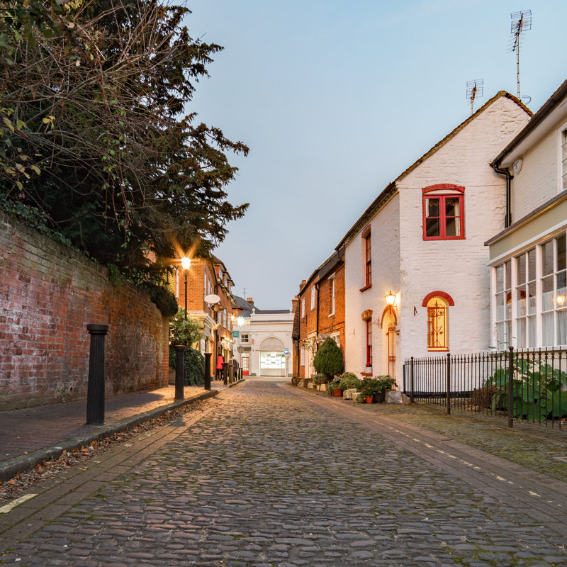 Central Farnham Lane In Surrey - Wrapped Canvas Print, 30cm H x 30cm W x 3.8cm D