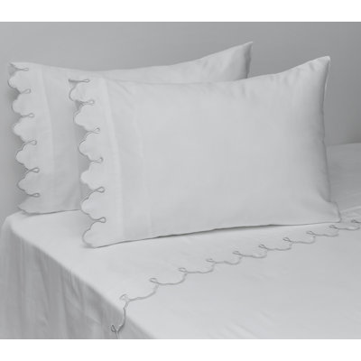 Scalloped 100% Cotton Standard Sheet Set