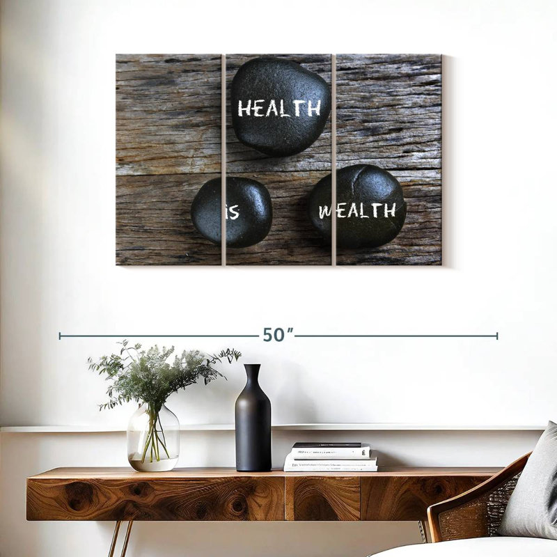 Alcaraz Health Is Wealth Stones, 24" H x 38" W