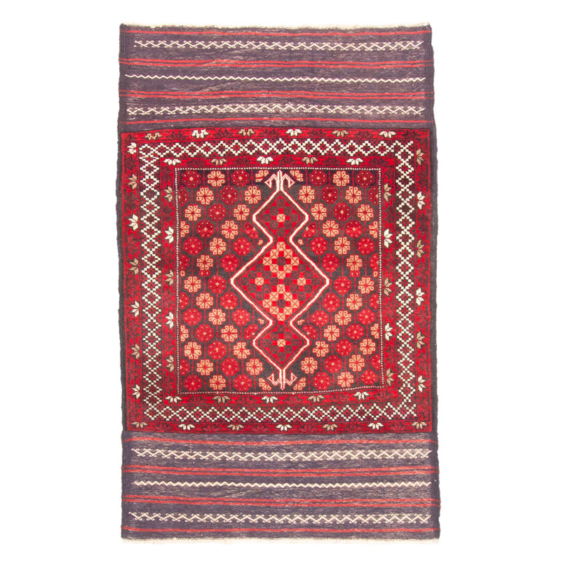Tapis rouge Teimani 2 pi 11 po x 4 pi 10 po