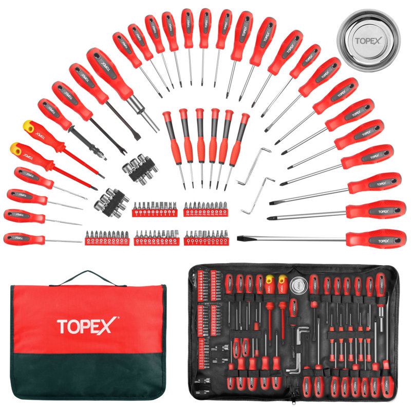  Ensemble de tournevis 100 pièces avec tournevis antidérapant et sac Oxford