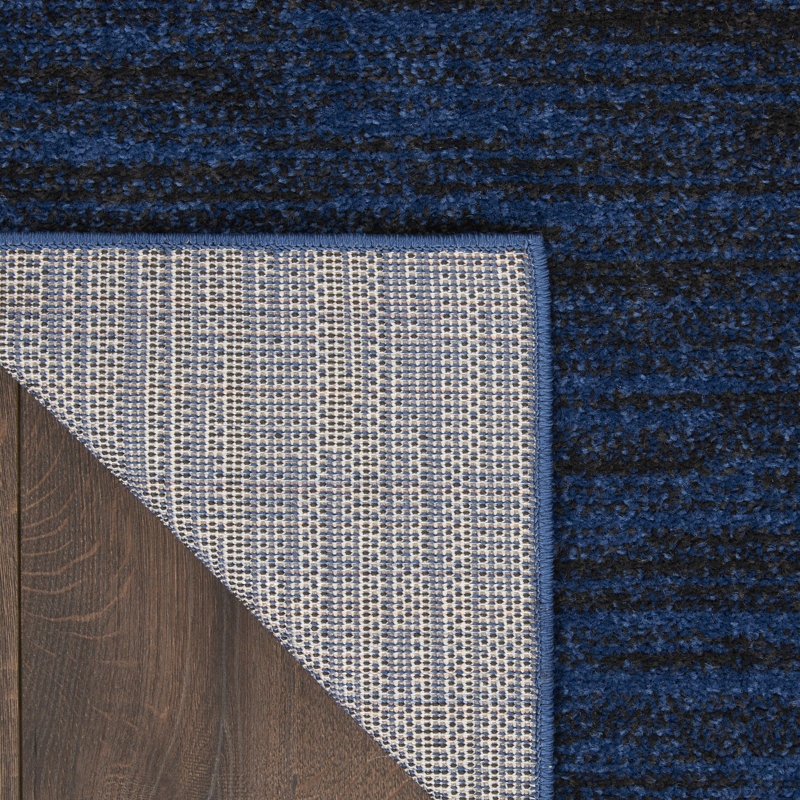 Tapis bleu nuit Nourison Essentials, Rectangle 2 pi x 6 pi