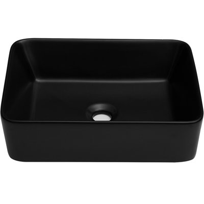 Rectangular Ceramic Vessel Bathroom Sink 19"X15"X5.5" - Black Arc Beautiful Graceful