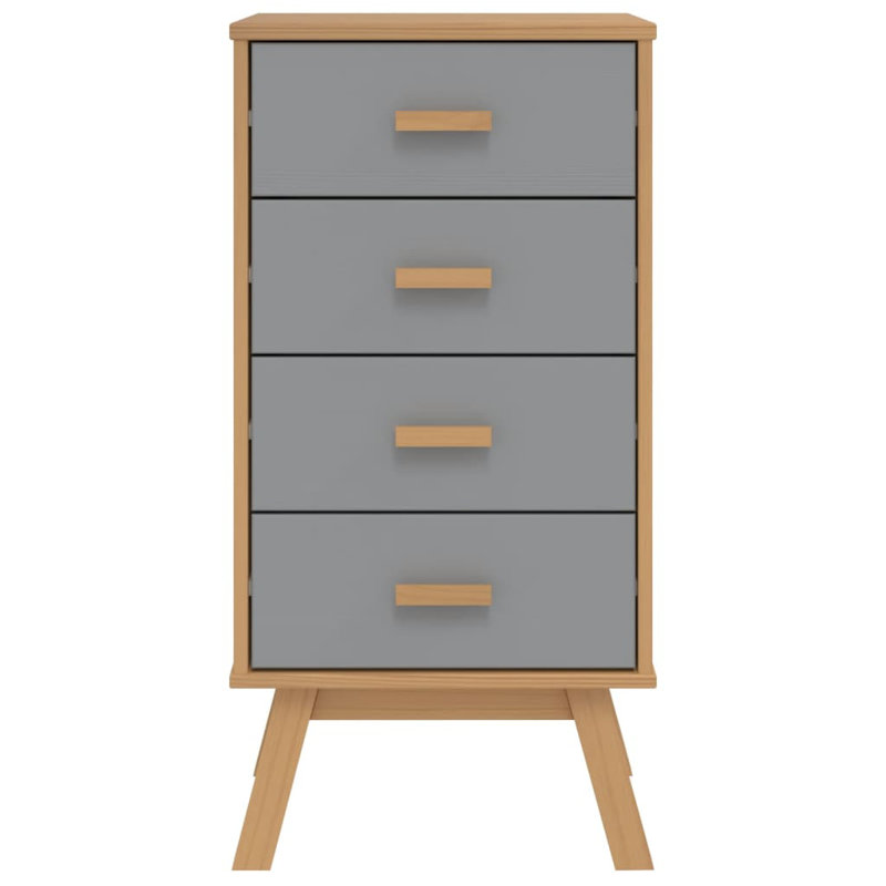 Table de chevet Leverna, Brun / gris