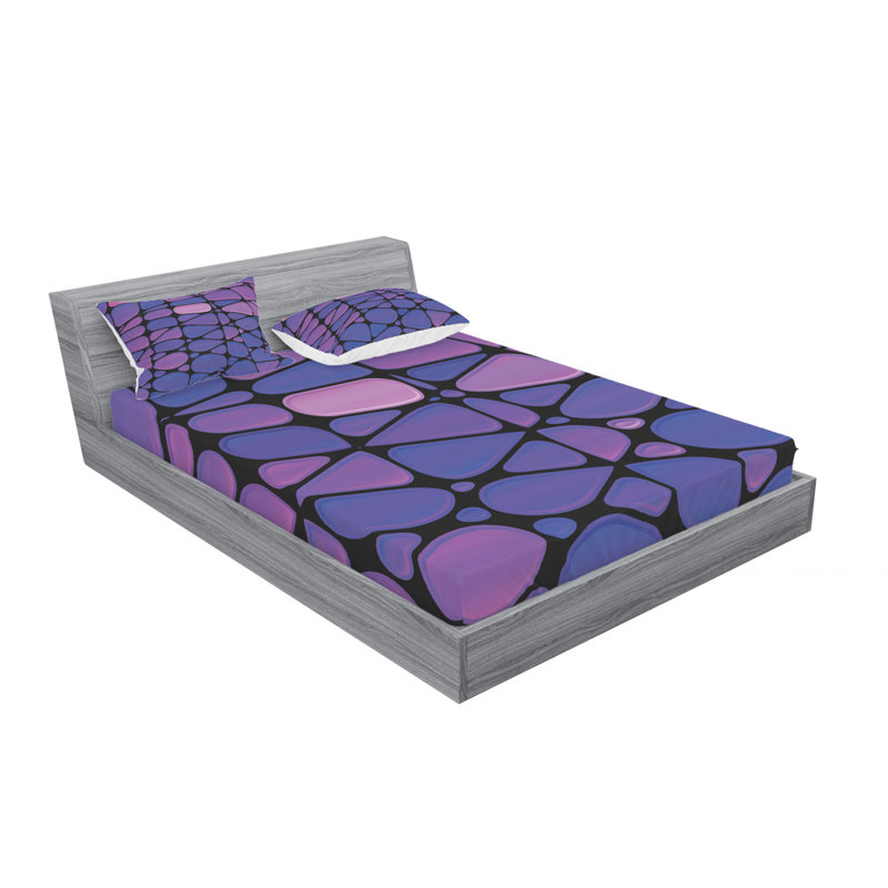 Ensemble de draps en verre coloré contemporain, Ensemble de drap pour grand lit avec drap-housse