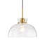 Suspension moderne en laiton et verre martelé de 28 cm (11 po), à intensité variable, idéale pour îlot de cuisine.