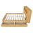 Bookcase Bed Frame with LED Lights and Pull-Out Nightstand, Wood Platform Bed with 2 Drawer and Headboard Storage, No Box Spring Needed,Natural, Full-258978031-258978016