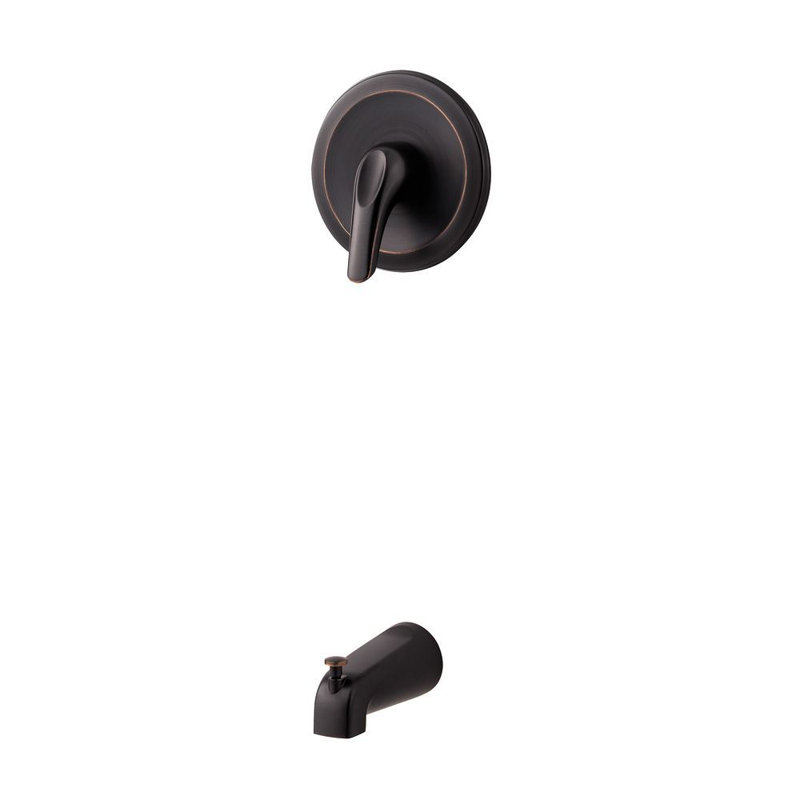 Pfirst Series Single Handle Wall Mount Tub Faucet Trim, Tuscan Bronze
