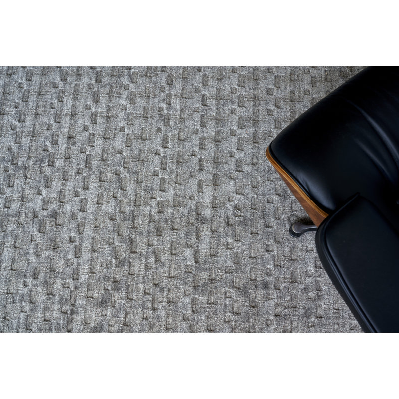 Monroe Silk Area Rug in Taupe, Rectangle 8' x 10'