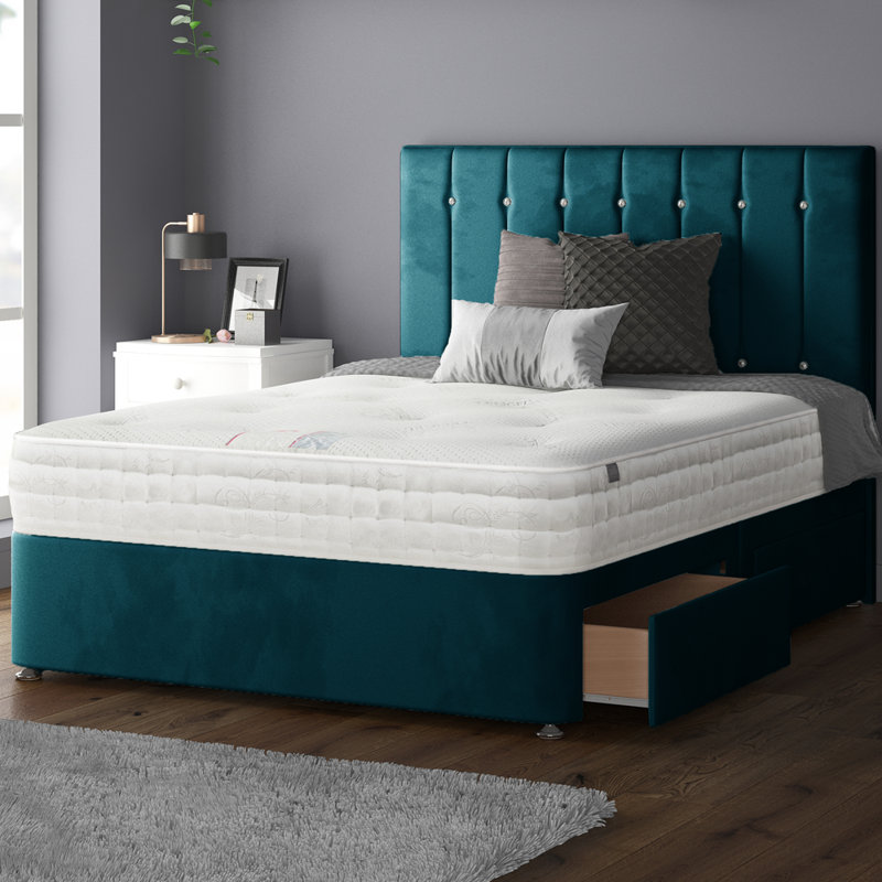 New Fairfield Upholstered Bed, Small Double (4'), Mallard, 4 Drawers