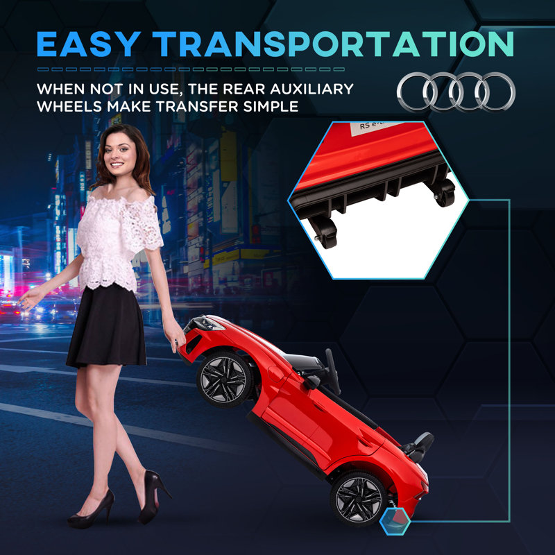Red 12-Volt Battery Powered Ride-On Car with Remote Control