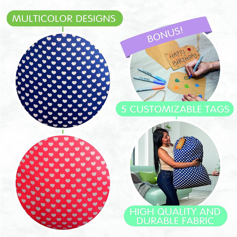 2 sacs-cadeaux géants 35,43 po x 27,55 po En prime: 5 étiquettes-cadeaux ...