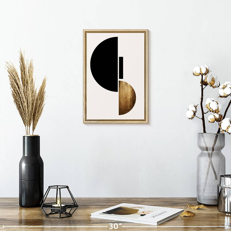 Shape II, 9" x 13", Floating Frame Natural Wood