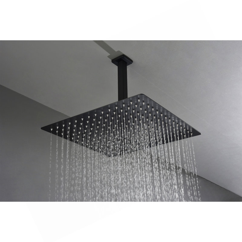 Pomme de douche 16 po noir mat