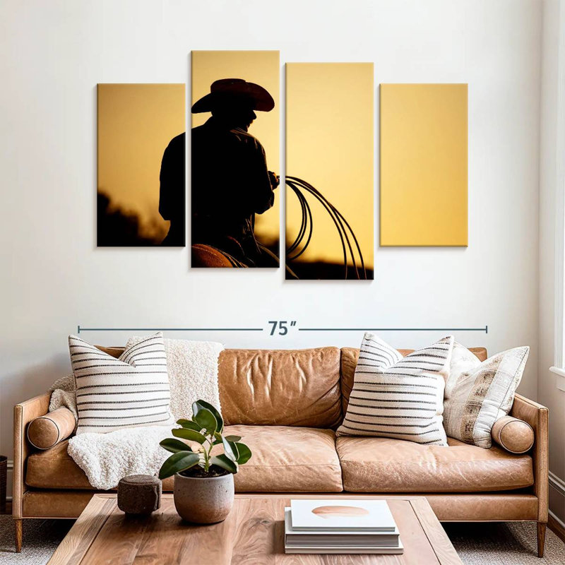 Lelar Cowboy With Lariat, 42" H x 68" W