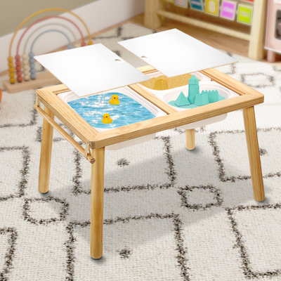 Kids Sensory Table Sand Water Play Table With 3 Storage Bins 1 Paper Roller- Activity, Play, Study, And Dining Table For Toddlers, Suitable for Kids' Playroom, Activity Centre, Nurser